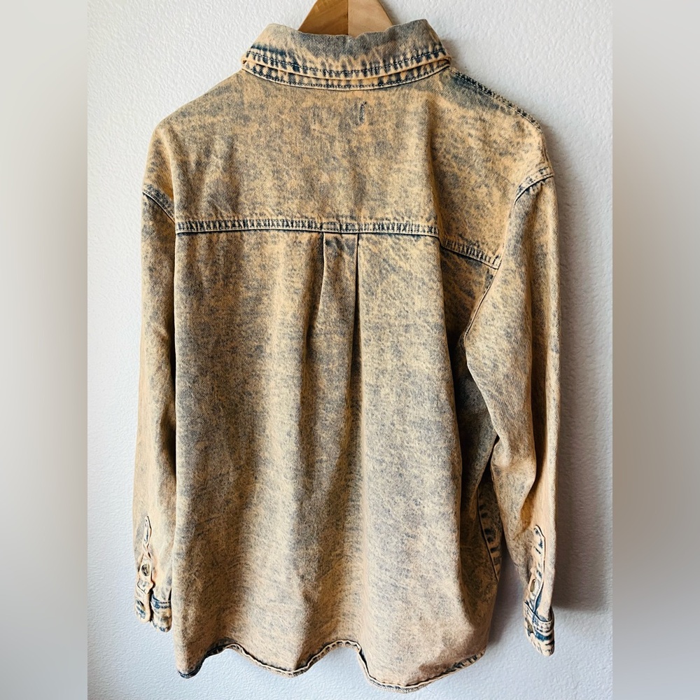 BP + Wildfang Acid Wash Oversized Denim Jacket Shacket Cotton Size M - Picture 7 of 12